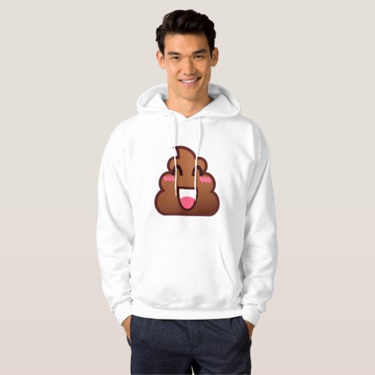 kawaii poep emojis mannen hoogohemd hoodie (Voorkant volledig)