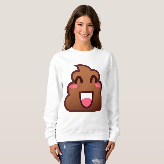 kawaii poep emojis womens sweatshirt (Voorkant volledig)
