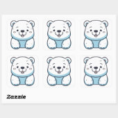 Kawaii Polar Beer Grafisch ontwerp Vierkante Sticker (Vel)