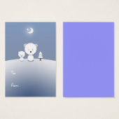 Kawaii Polar Beer Holiday Gift Labels Visitekaartjes (Voorkant /achterkant)