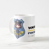 Kawaii Politieagent Meisje - Koffie Mok (Voorkant links)
