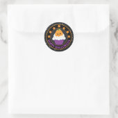 Kawaii Pompoen Halloween Cupcake Ronde Sticker (Tas)