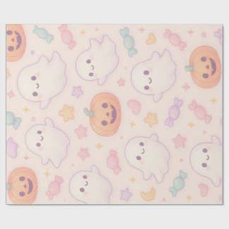 Kawaii Pompoen Halloween Ontwerp Cadeaupapier