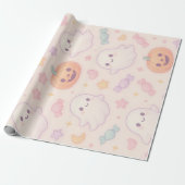Kawaii Pompoen Halloween Ontwerp Cadeaupapier (Uitgerold)