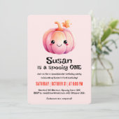 Kawaii pompoen Halloween verjaardagsfeestje Kaart (Staand voorkant)