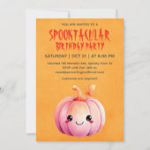 Kawaii pompoen Halloween verjaardagsfeestje Kaart (Voorkant)