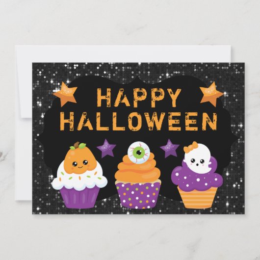 Kawaii Pompoen Oogbal Geest Cupcakes Halloween (Voorkant)