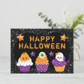 Kawaii Pompoen Oogbal Geest Cupcakes Halloween (Staand voorkant)