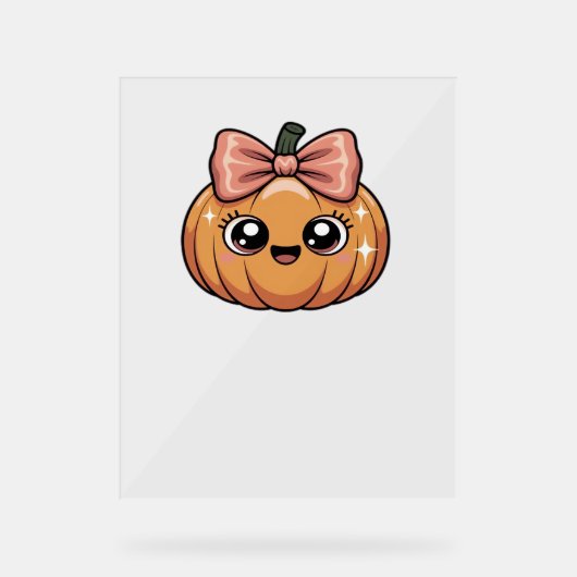 kawaii pompoen Oversized T-Shirt Acryl Bord (Voorkant)