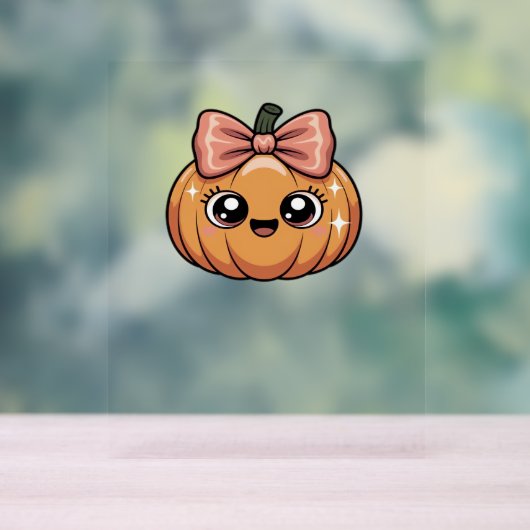 kawaii pompoen Oversized T-Shirt Acryl Bord (Neutraal)