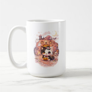 Kawaii Pompoenhuis Heks Kitty Koffiemok