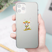 Kawaii Pongal Versierde Koe Sticker (Telefoon)