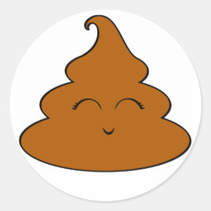 Kawaii Poo Poo Ronde Sticker