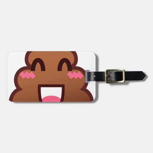 kawaii poop emojis bagagelabel (Voorkant horizontaal)