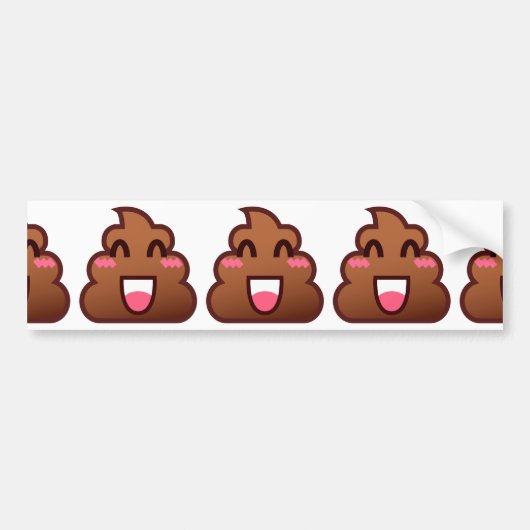 kawaii poop emojis bumpersticker (Voorkant)