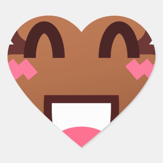 kawaii poop emojis hart sticker (Voorkant)