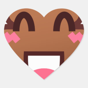 kawaii poop emojis hart sticker