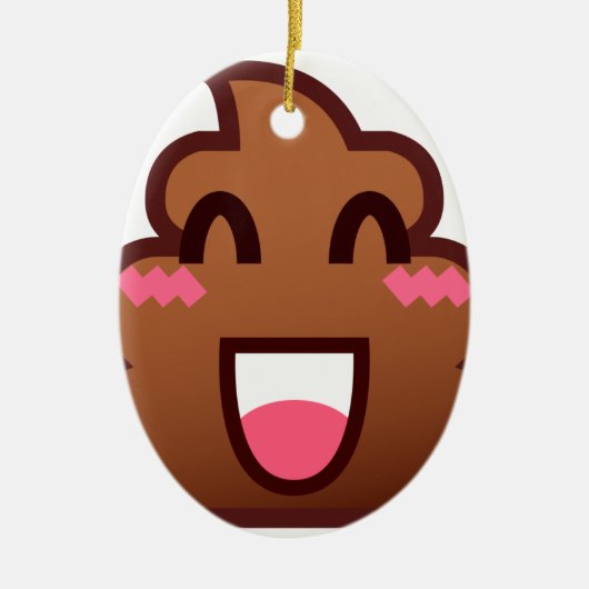 kawaii poop emojis keramisch ornament (Voorkant)