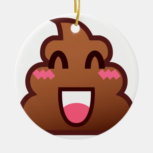 kawaii poop emojis keramisch ornament (Voorkant)