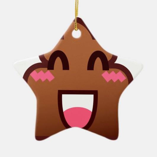 kawaii poop emojis keramisch ornament (Voorkant)