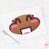 kawaii poop emojis ovale sticker (Envelop)