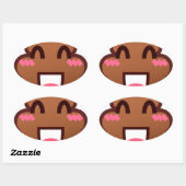 kawaii poop emojis ovale sticker (Vel)