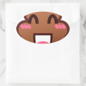 kawaii poop emojis ovale sticker (Tas)