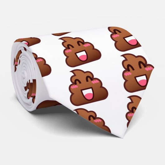 kawaii poop emojis stropdas (Opgerold)