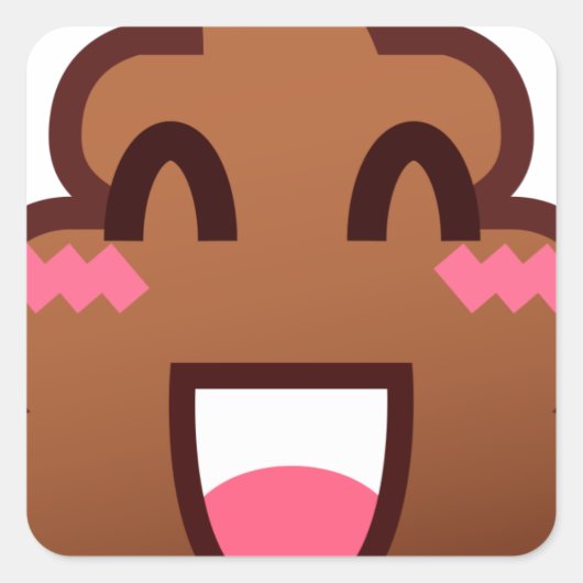 kawaii poop emojis vierkante sticker (Voorkant)