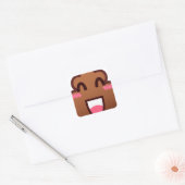 kawaii poop emojis vierkante sticker (Envelop)