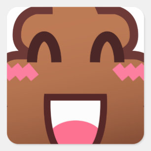 kawaii poop emojis vierkante sticker