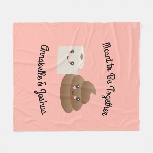 Kawaii Poop & TP (Toilet Paper) - Vriendin Cadeaus Fleece Deken (Voorkant (Horizontaal))