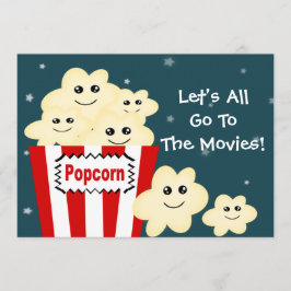 Kawaii Popcorn Filmthema Partij Kaart