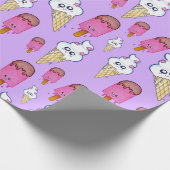 Kawaii Popsicle Ice Cream Cone Wrapping Paper Cadeaupapier (Hoek)