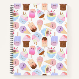 Kawaii Popsicle Pattern Schattige handgetekende Ic Notitieboek