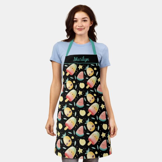 Kawaii Popsicle Watermelon Pineapple Design Schort (Gedragen)