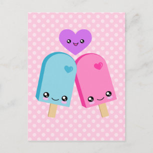 Kawaii  Popsicles BFF Briefkaart