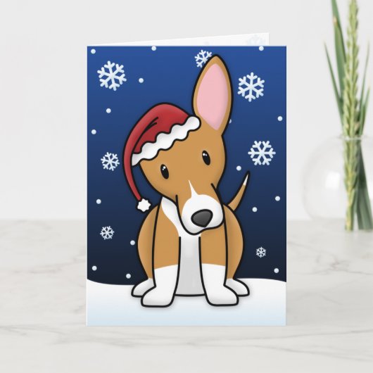 Kawaii Portugees Podengo kerst Kaart (Voorkant)