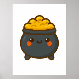 Kawaii Pot of Gold Poster
