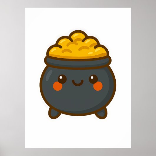 Kawaii Pot of Gold Poster (Voorkant)