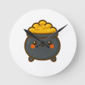 Kawaii Pot of Gold Ronde Klok (Voorkant)