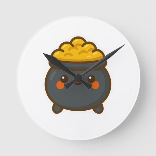 Kawaii Pot of Gold Ronde Klok (Voorkant)