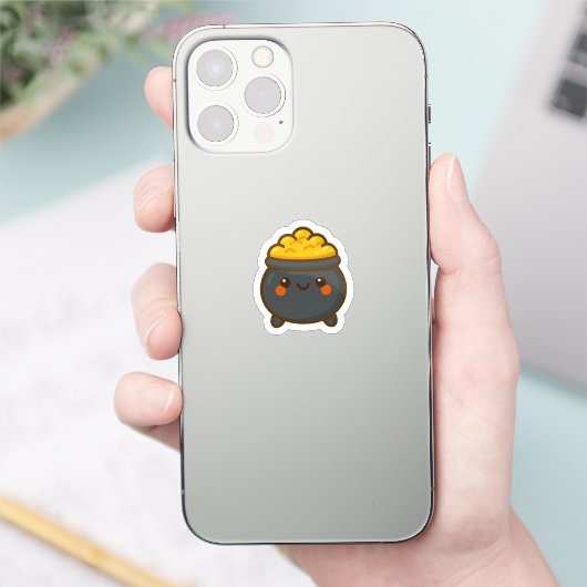 Kawaii Pot of Gold Sticker (Telefoon)