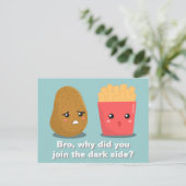 Kawaii Potato en de Franse groeven en de Donkere k Briefkaart (Staand voorkant)
