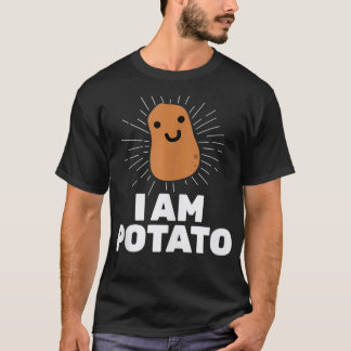 Kawaii Potato  I Am Potato Funny Potato  T-shirt