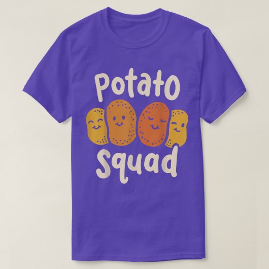 Kawaii Potato Squad Vegan Vegetarian Vegetables T-shirt (Design voorkant)