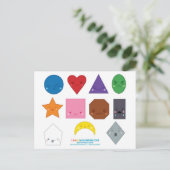 Kawaii Preschool Shapes Briefkaart (Staand voorkant)