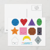 Kawaii Preschool Shapes Briefkaart (Voorkant / Achterkant)