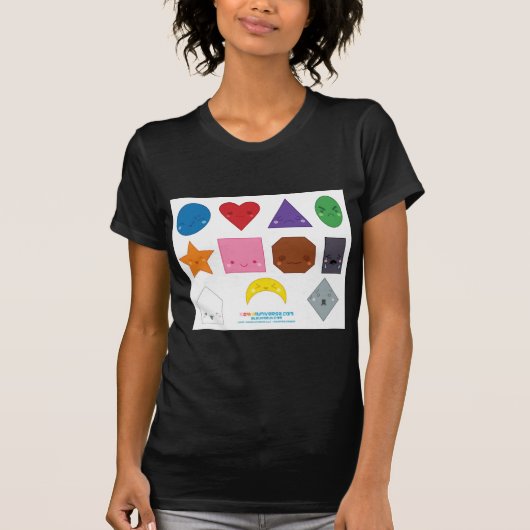 Kawaii Preschool Shapes T-shirt (Voorkant)