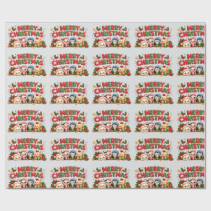 Kawaii Prettig Kerstfeest Cadeaupapier
